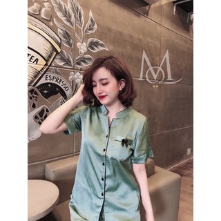 (45-60kg) Bộ Sọt lụa Satin phối cổ trụ sang trọng