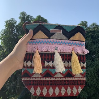 Túi thổ cẩm đeo chéo A/Túi đeo chéo/Doodee handmade