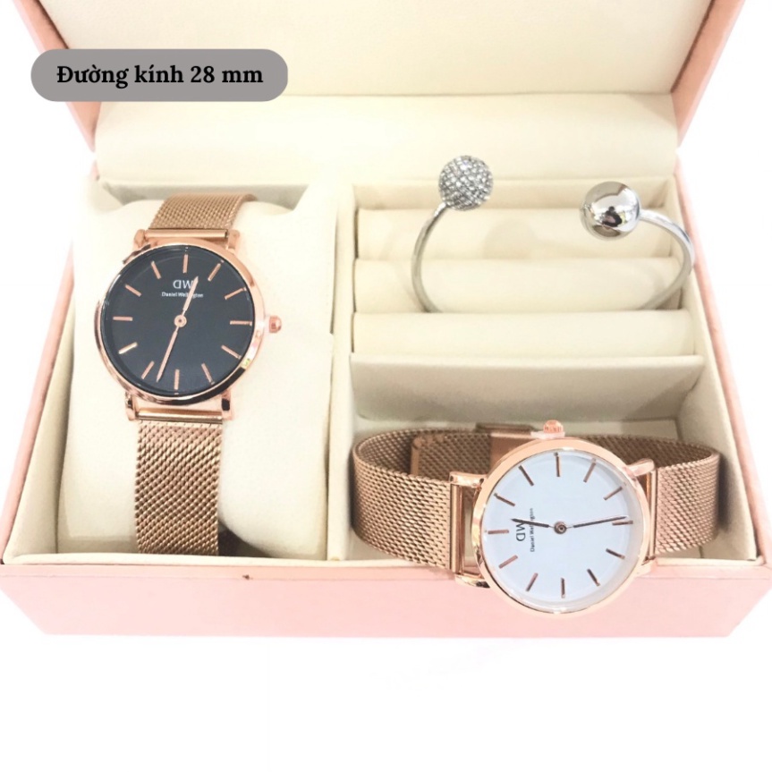 Đồng hồ Daniel Wellington Petite DW0010021 unisex mặt kính Mineral chống xước, chống nước 3 ATM dây thép đeo tay cao cấp
