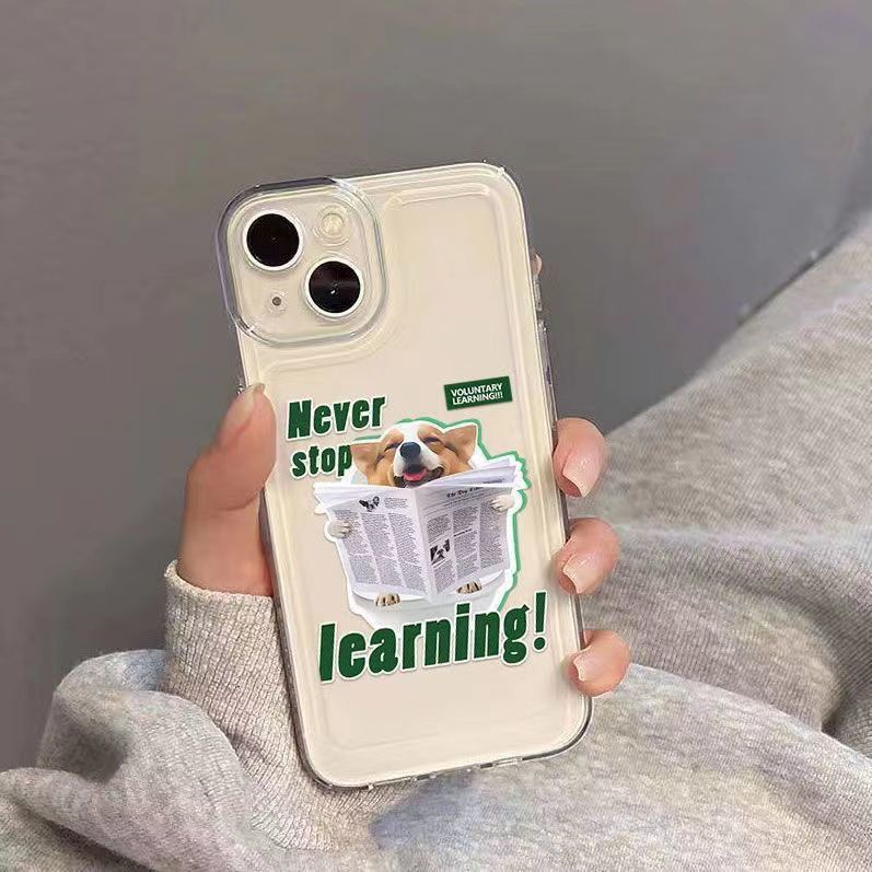 ✅Ốp Điện Thoại Silicon Trong Suốt Hình Cún Cưng Phong Cách Đường Phố Cho iPhone 14 / 12pro 13promax 6Plus / 7 Xr