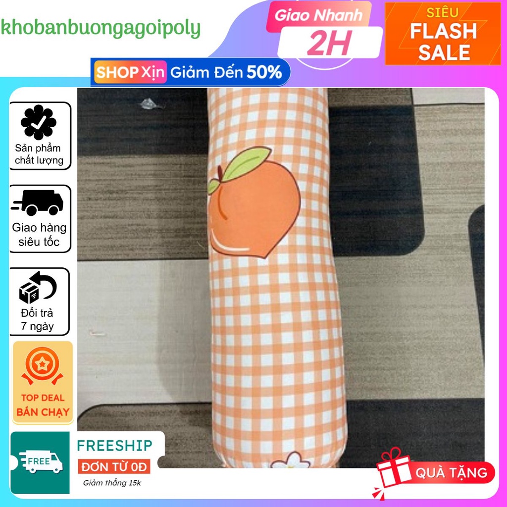 Ruột Gối Ôm Có Họa Tiết 35X100cm Có sẵn bông bên trong mẫu đào cam karo