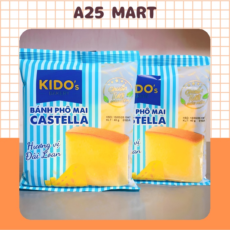 Bánh Mì Tươi KIDO Vị Phô Mai Castella Gói 40g