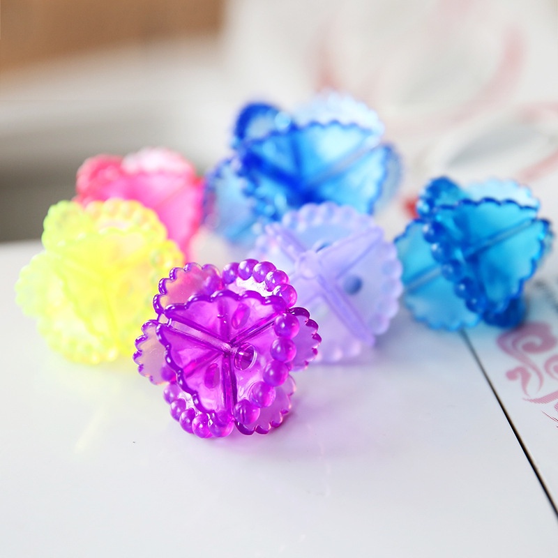 Set 6 Bóng hỗ trợ giặt máy chống nhăn quần áo, Banh giặt quần áo trong máy giặt, giặt đồ thông minh