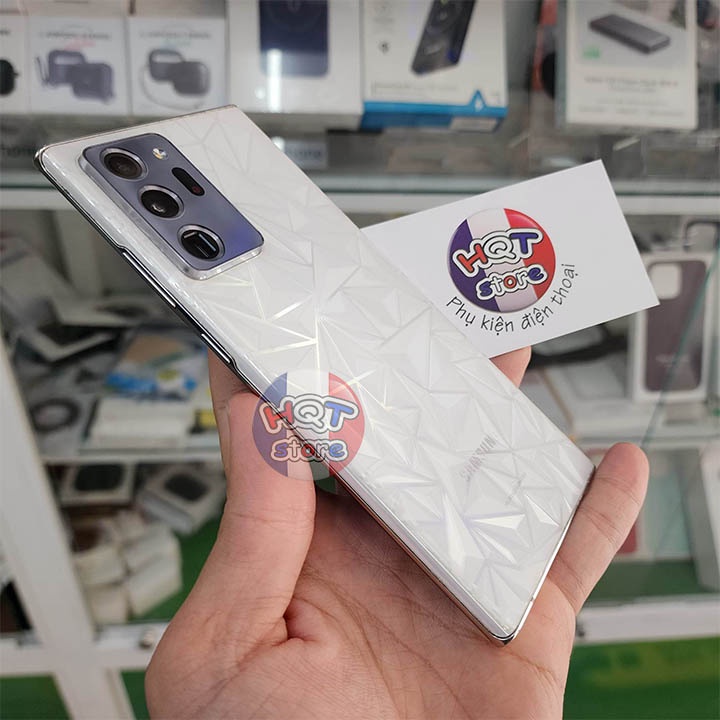Miếng dán mặt lưng 3D vân kim cương cho Samsung Note 20 Ultra  trong suốt