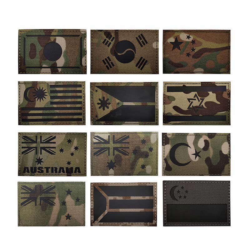 Miếng Dán Phản Quang Hình Lá Cờ IR 8 * 5CM Trang Trí Balo