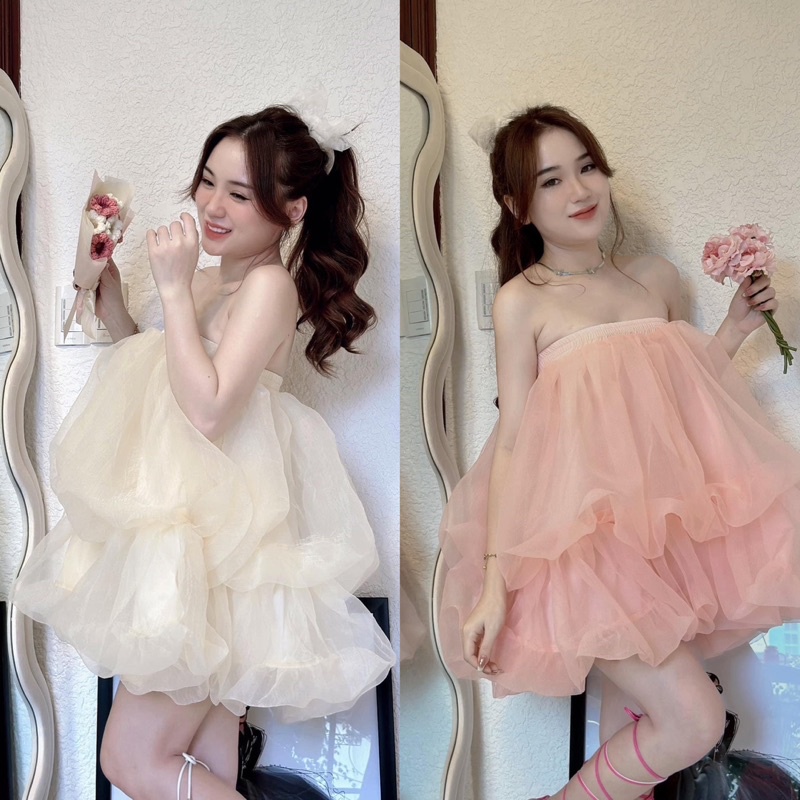 Đầm Ống Tơ Xốp Bí 2 Lớp Có Lót Quần