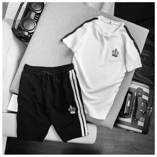 Bộ thể thao nam phối sọc MT chất cotton xốp vải loại 1 cao cấp