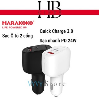 Sạc ô tô 2 cổng sạc nhanh Marakoko MAC5 Quick charge 3.0 và PD 24W Marakoko MAC5 - Chính hãng Phân Phối