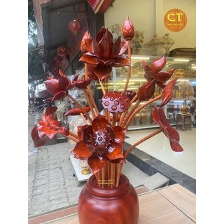❤ Bình Sen Gỗ Hương 17 Bông ❤