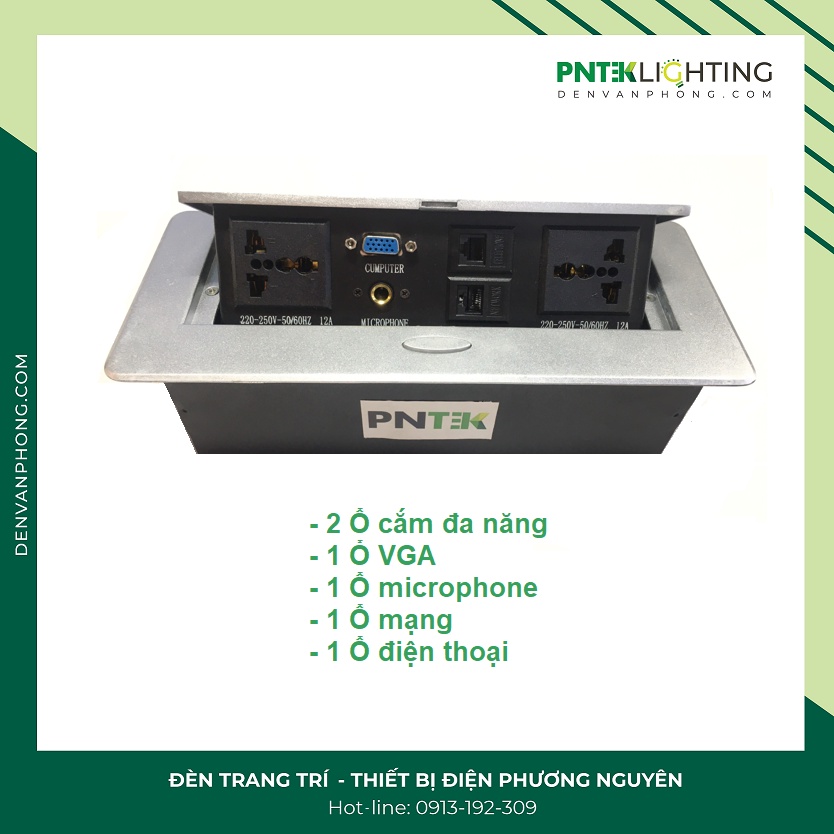 [Rẻ vô địch] [Có sẵn] Ổ cắm âm bàn văn phòng PNTEK