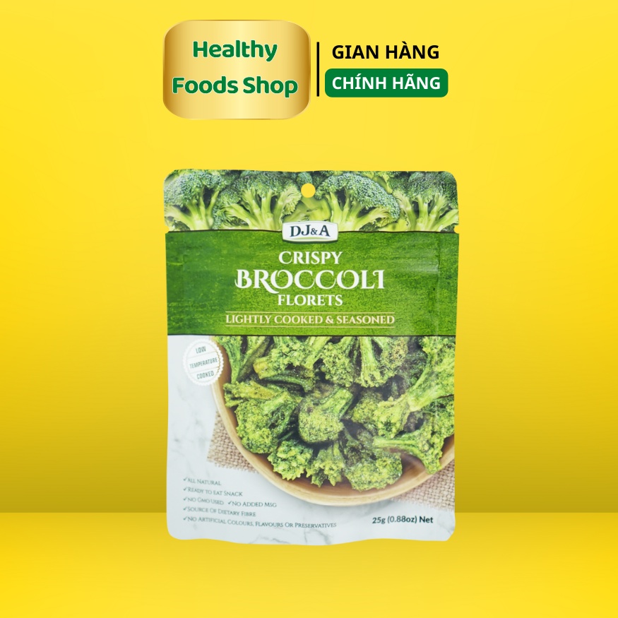 Súp Lơ Xanh sấy giòn DJ&A 25g - Phù Hợp Cho Thực Đơn KETO - Crispy Broccoli Florets DJ&A
