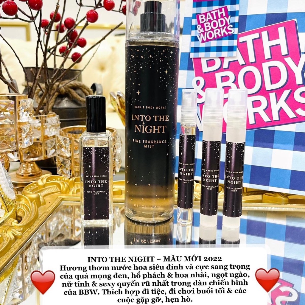 Mini size 30ml Xịt thơm Body Mist Hương Nước Hoa Bath Body Works