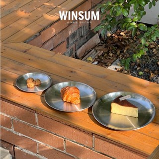 Đĩa đựng đồ ăn nhẹ, trà bánh phục vụ quán cafe phong cách Hàn Quốc inox 304 không gỉ - Winsum.decor