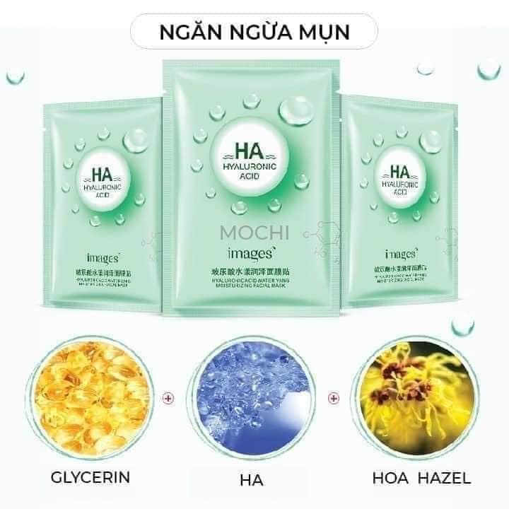 Mặt nạ giấy HA Images Bioaqua dưỡng trắng da mụn cấp ẩm thải độc