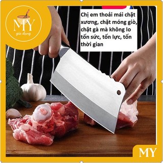 Dao cán inox chặt thịt ,xương, chặt gà, vịt, ngan, bản lớn siêu bén Cao Cấp sạch sẽ
