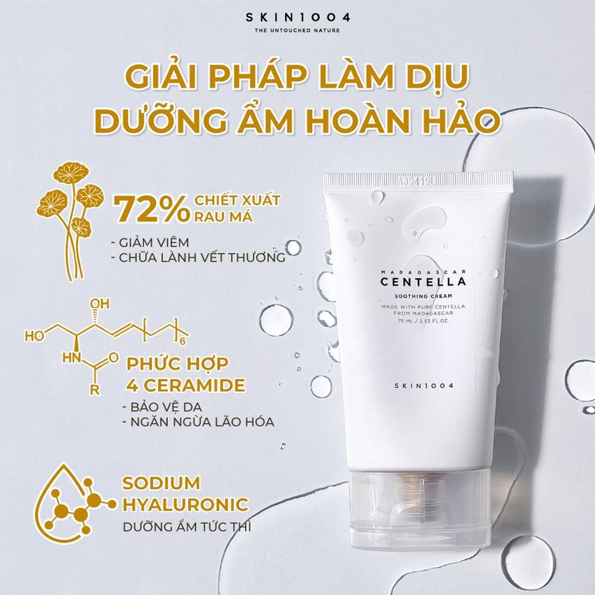 Kem Rau Má Skin1004 Madagascar Centella Phục Hồi, dưỡng ẩm da 75ml Duduhouse