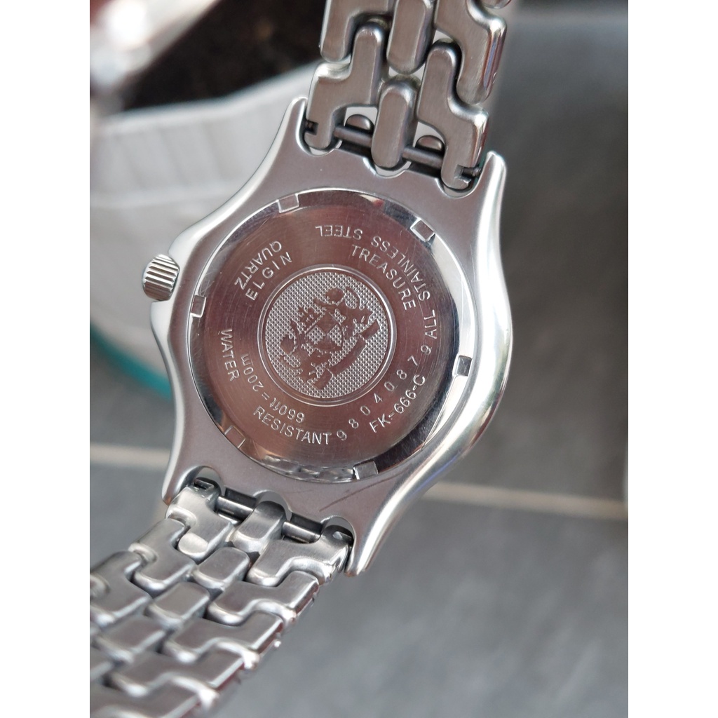 Đồng hồ nam Elgin 6 kim dây xương cá chạy pin hàng Si