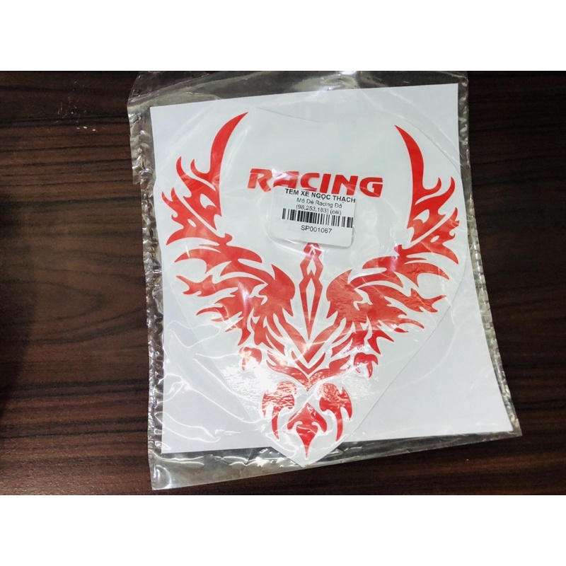 Mỏ Dè Hoa Văn Racing Đỏ Decal