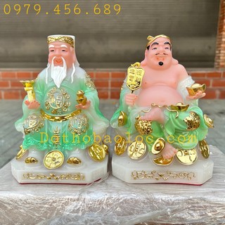 Tượng Thần tài Thổ Địa đá nhập khẩu cao cấp cao 18cm – Xanh ngọc