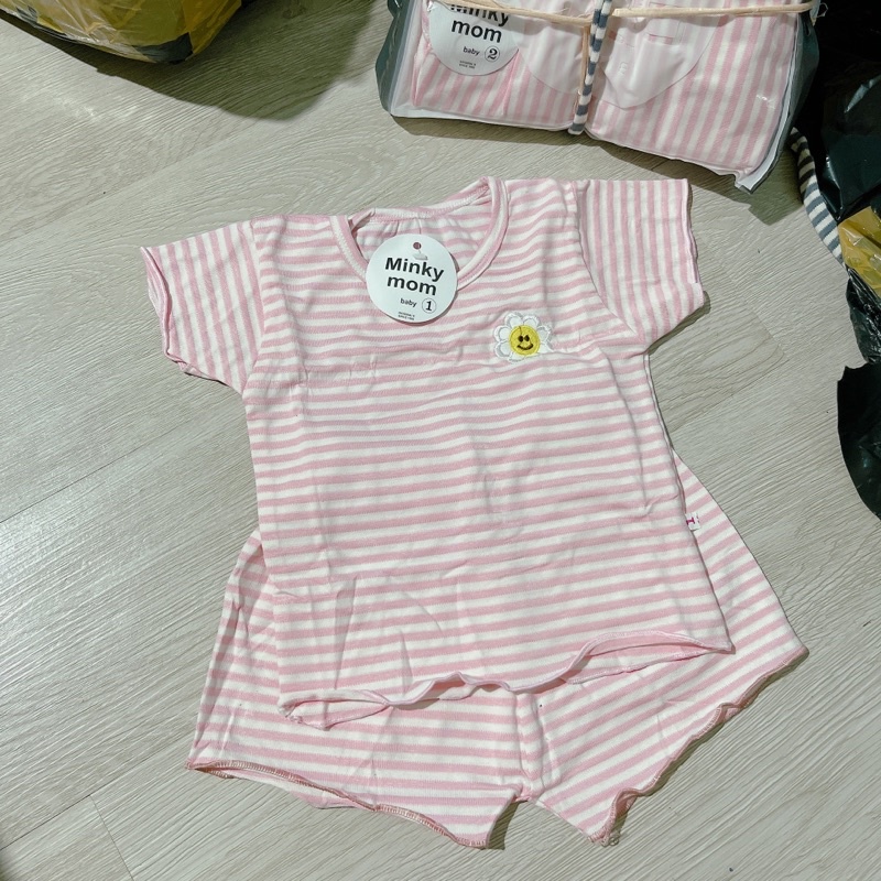 Bộ thun kẻ cotton mặc nhà cho bé gái