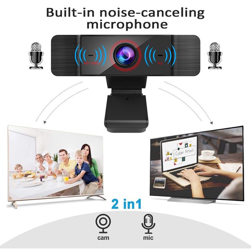 Webcam NetCAM PC 930, Độ phân giải 2K (1440p), Micro đa hướng tích hợp, khử tiếng ồn kép