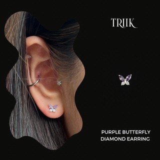 Khuyên tai đá - Purple Butterfly Diamond Earring