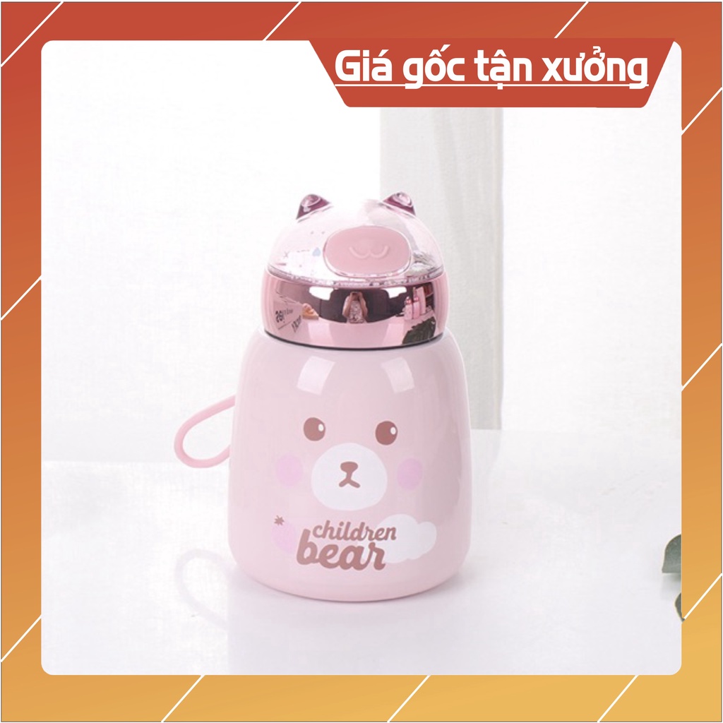 Bình giữ nhiệt heo hồng 350ml dễ thương