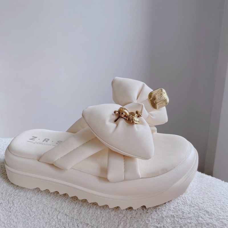 Dép bánh mì nơ gấu siêu xinh