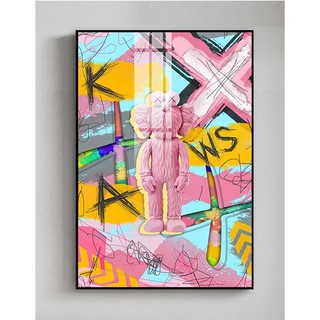 Tranh Laminate Tráng Gương - Treo Tường Kaws - Bearbrick Cool Ngầu 01