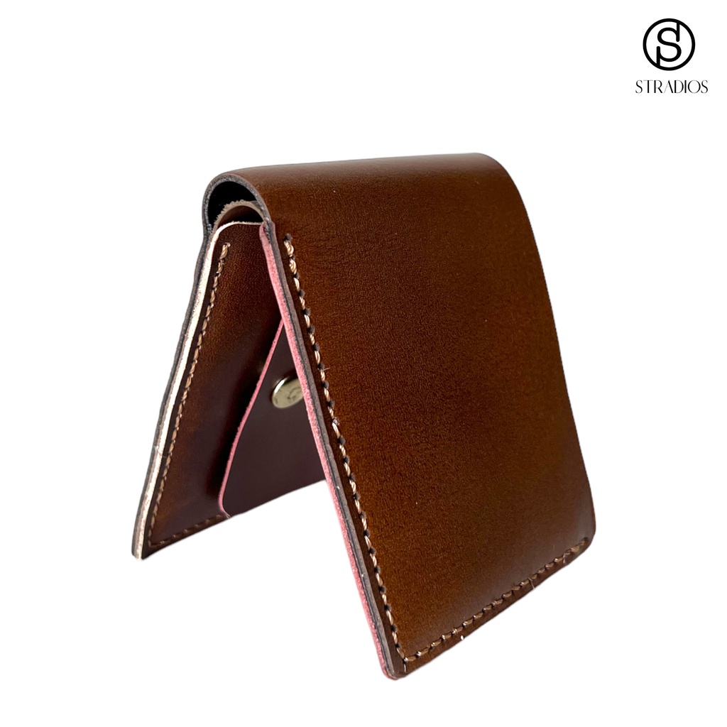 Ví Da Nam Stradios Phong Cách Thêu Tay Vintage Ví Da Bò Pullup Cao Cấp Màu Nâu