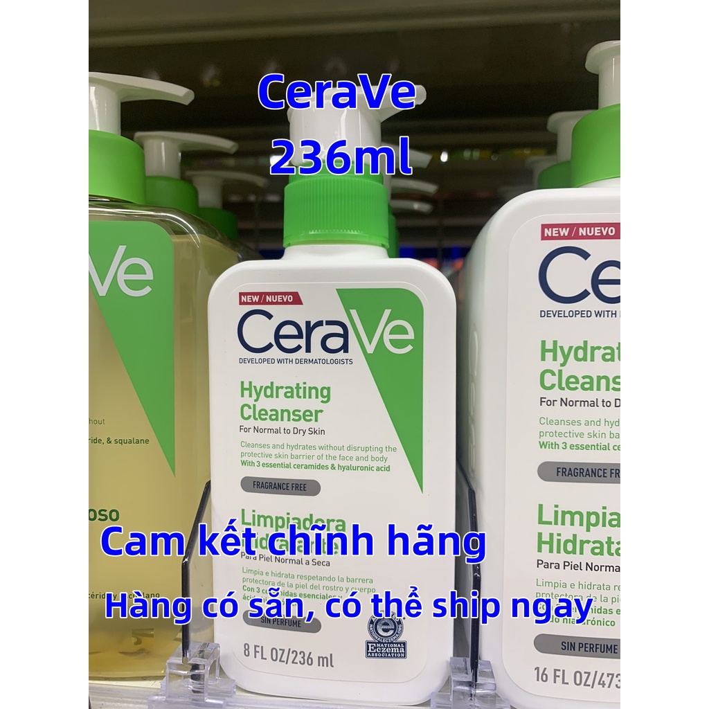 💥CHÍNH HÃNG💥 Sữa rửa mặt giúp làm sạch sâu cho da thường và da khô Cerave Hydrating Cleanser 236ML 43