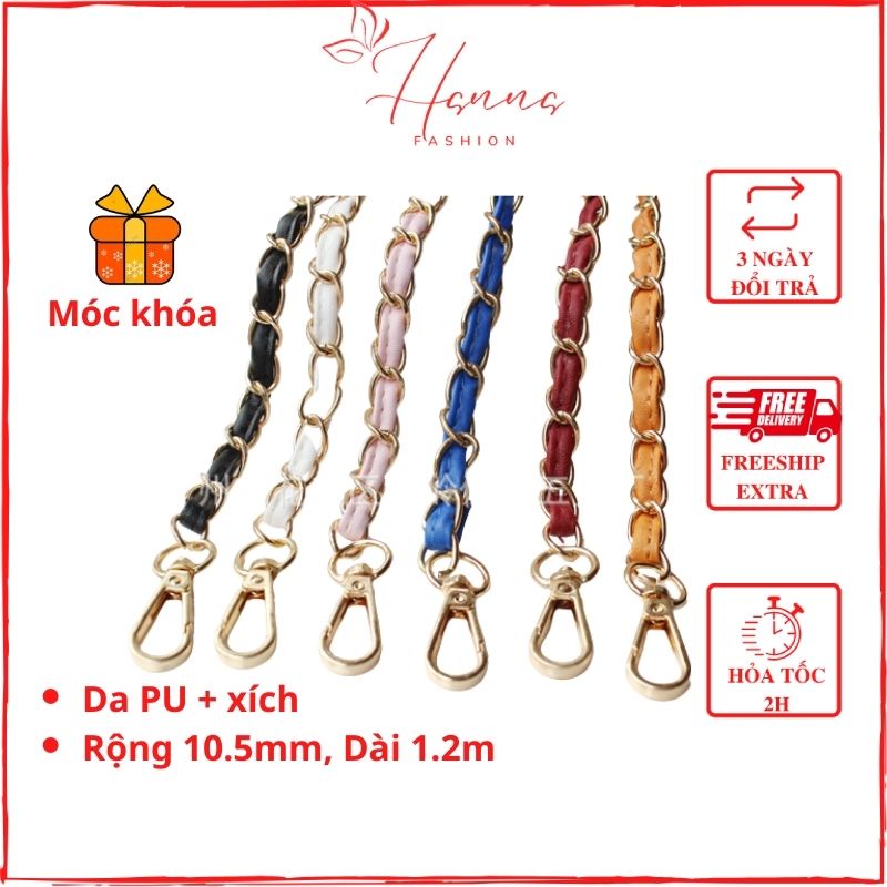 Dây Đeo Túi Xách Nữ Xích Kết Hợp Da Mềm Mại
