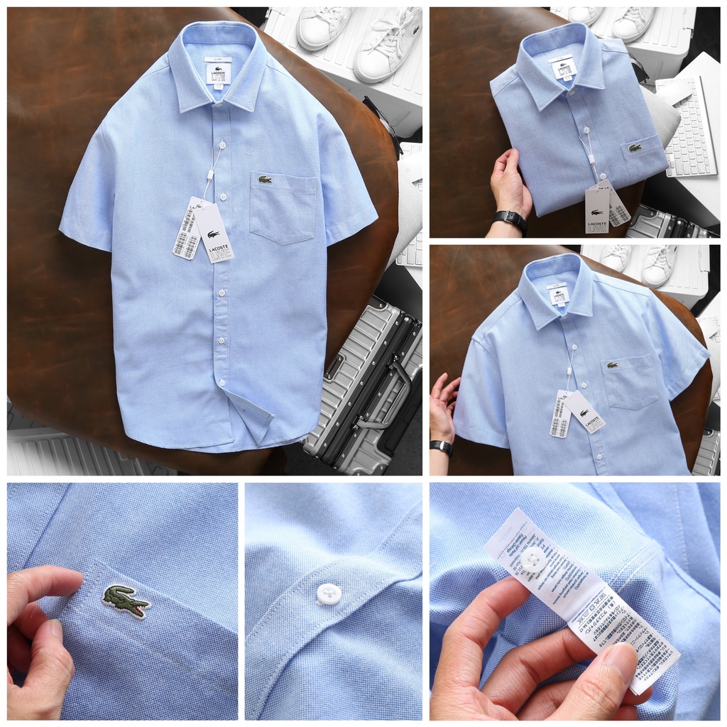 Áo Sơ Mi Lacoste Ngắn Tay Chất Vải Oxford- Công Nghệ kháng Khuẩn Thời Trang Văn Phòng Lịch Lãm Cao Cấp FullSize(53-85KG)