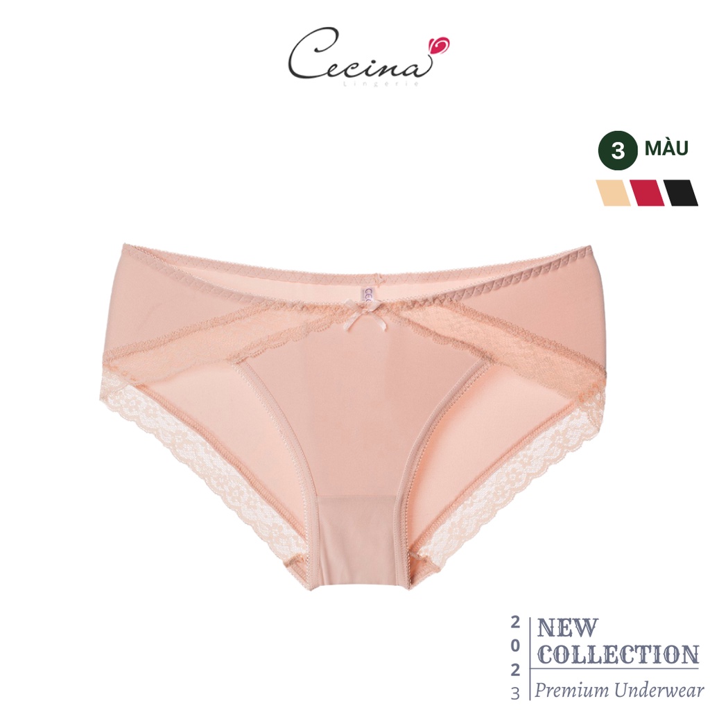 Quần lót nữ 𝐂𝐄𝐂𝐈𝐍𝐀 thiết kế phối ren tỉ mỉ, cạp chun co giãn tạo cảm giác thoải mái - CBI1606