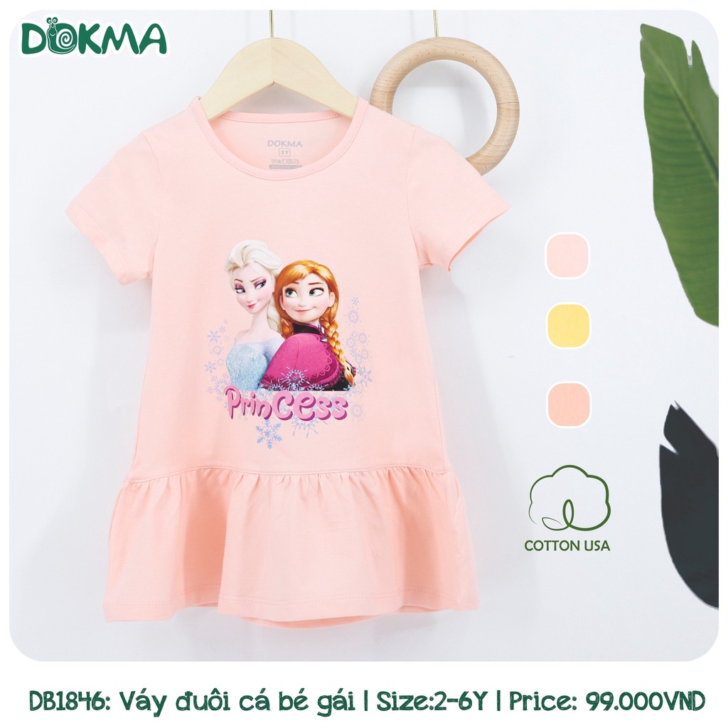 2-6Y Váy cộc tay bé gái Dokma DB1846