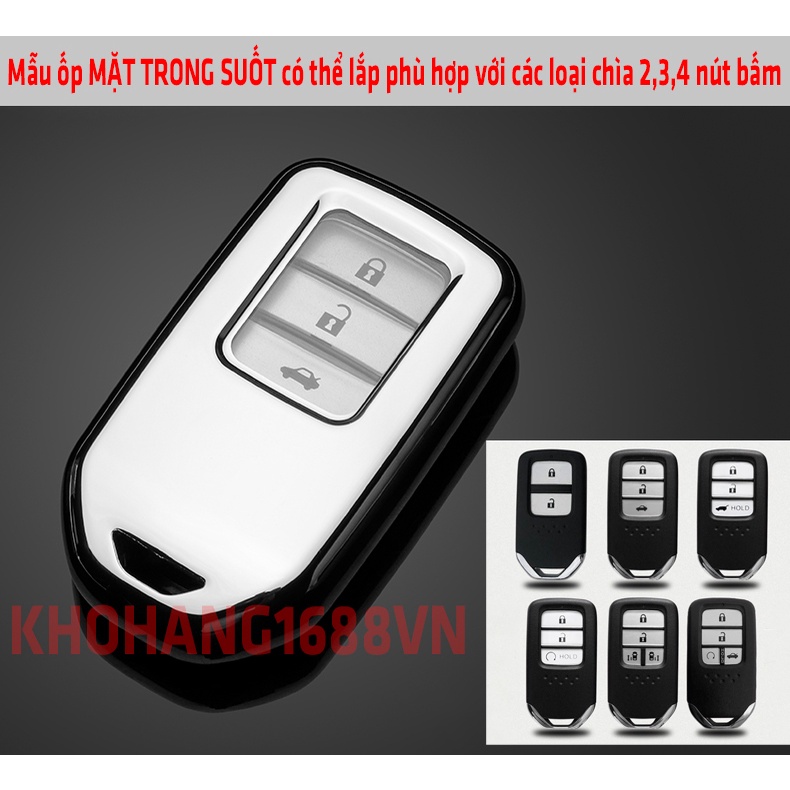 Ốp chìa khoá TPU sang trọng dành cho xe Honda CRV, Civic, City, HRV, Jazz...