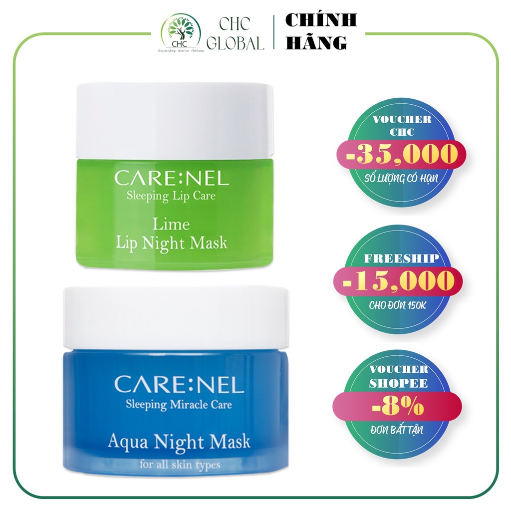 Combo Mặt Nạ Ngủ Mặt Carenel Aqua Night Mask cấp ẩm