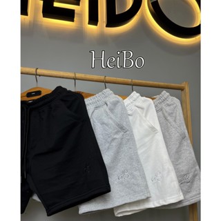 Quần short nam basic Heibo chất vải nỉ da cá khô thoáng, co giãn thoải mái