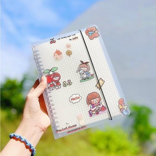 Bìa còng A5,B5 60 trang Binder combo binder kèm ruột file planner bullet journal bìa trong làm sổ tay sổ gáy còng
