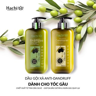 CẶP DẦU GỘI -XẢ HACHI OLIVE OIL DÀNH CHO TÓC GẦU
