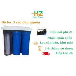 Bộ cốc lọc thô nước sinh hoạt gia đình 3 cốc 10inch ren 21. Bộ lọc thô 123