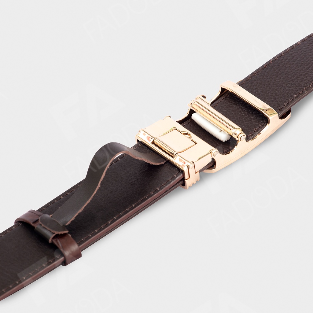 Thắt lưng da cá sấu Fadoda cao cấp bản ghép 4.0Cm làm từ vân bụng - FCB04BN