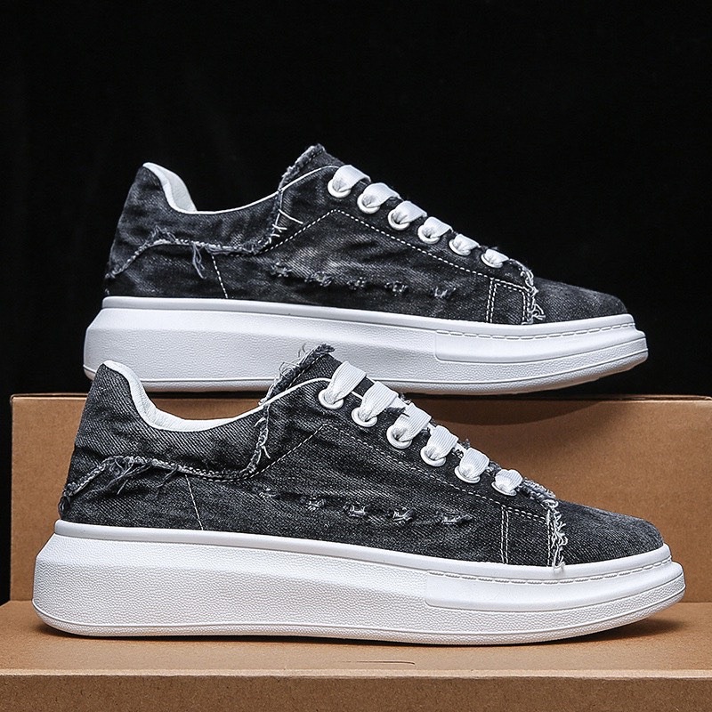 Giày thể thao nam, giày sneaker nam, giày thể thao nam vải bò dày dặn cao cấp POP128