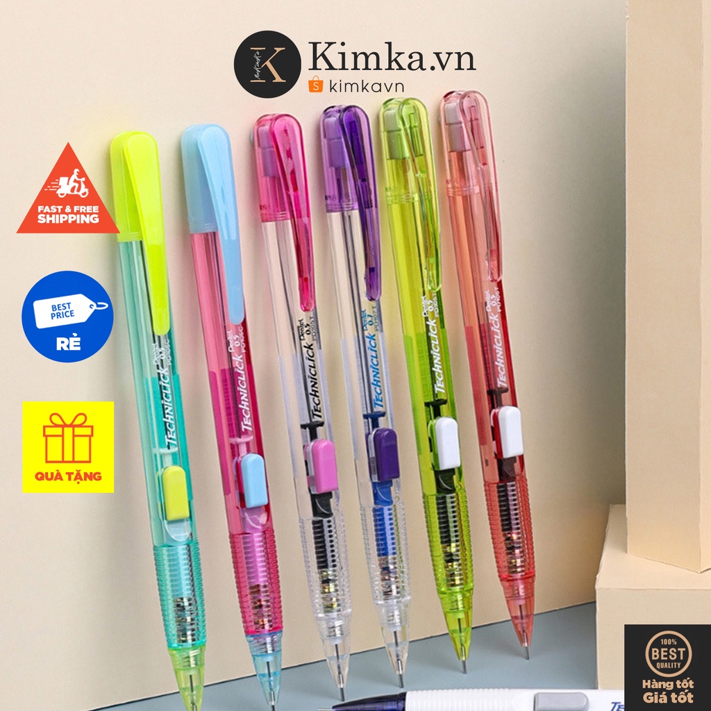 (293) Bút Chì Kim Pentel Ngòi 0,5mm Bấm Giữa Tiện Lợi