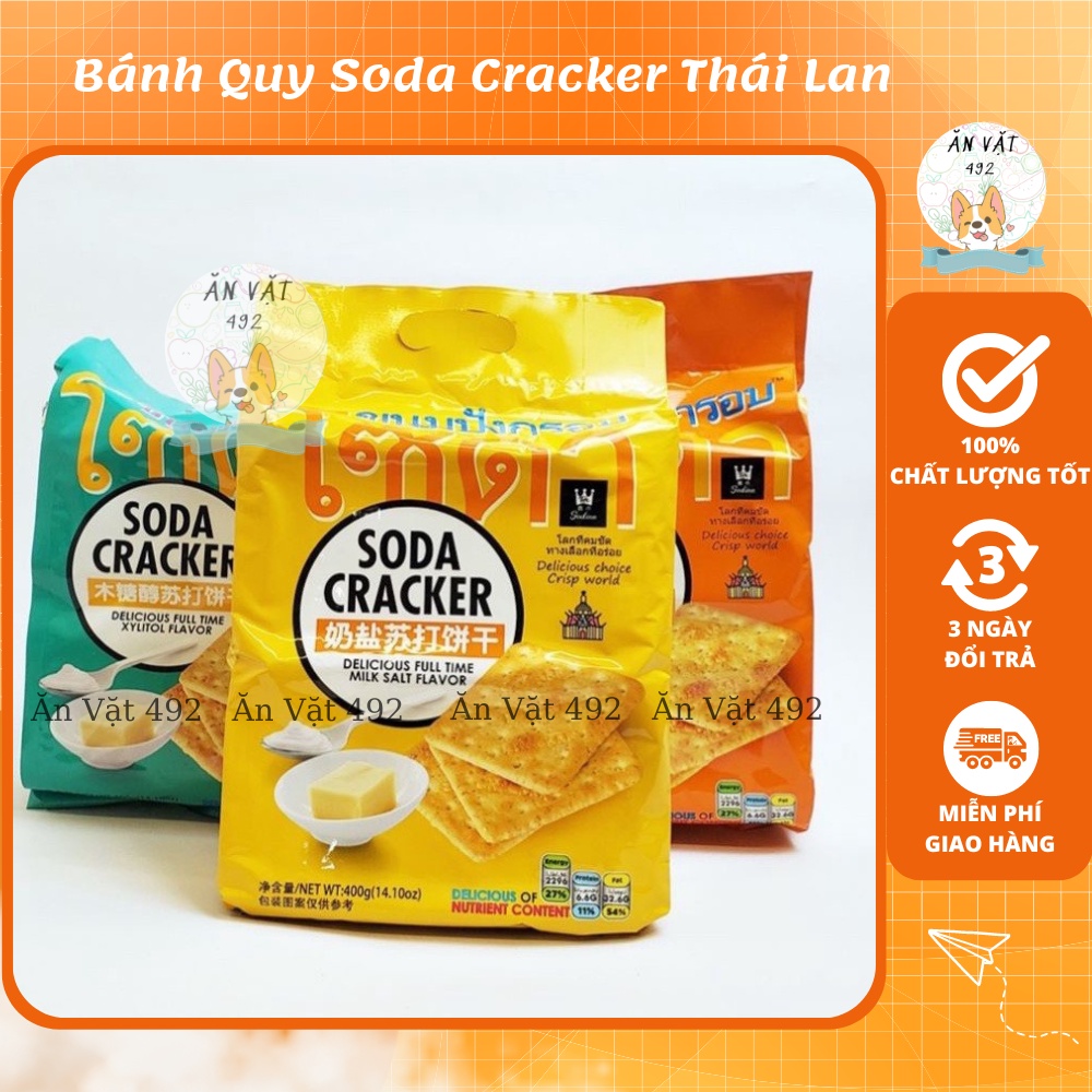 Bánh Quy Soda Cracker Thái Lan Ăn Kiêng Healthy 400g - Ăn Vặt 492