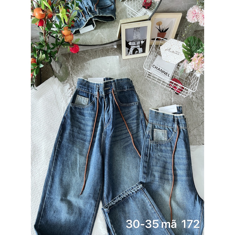 Quần ống suông rộng nữ trơn lưng tua có dây bigsize từ 55-90kg lưng cao hàng VNXK thời trang bigsize 2Kjean MS172