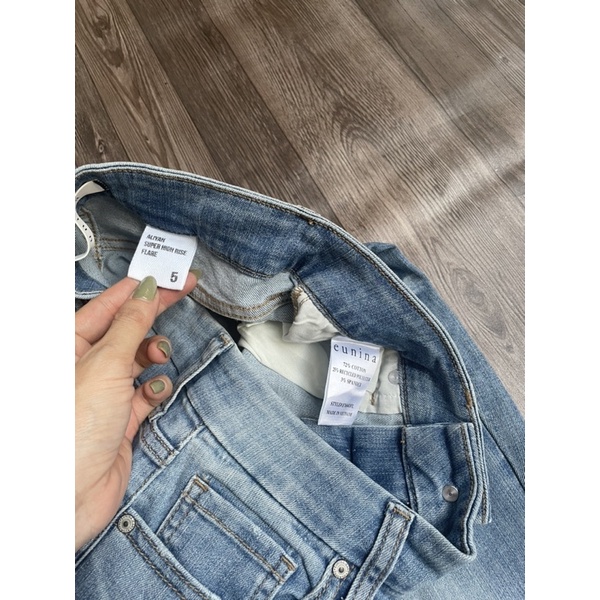 QUẦN JEANS LƯNG CAO ỐNG LOE DÁNG DÀI HÃNG EUNINA