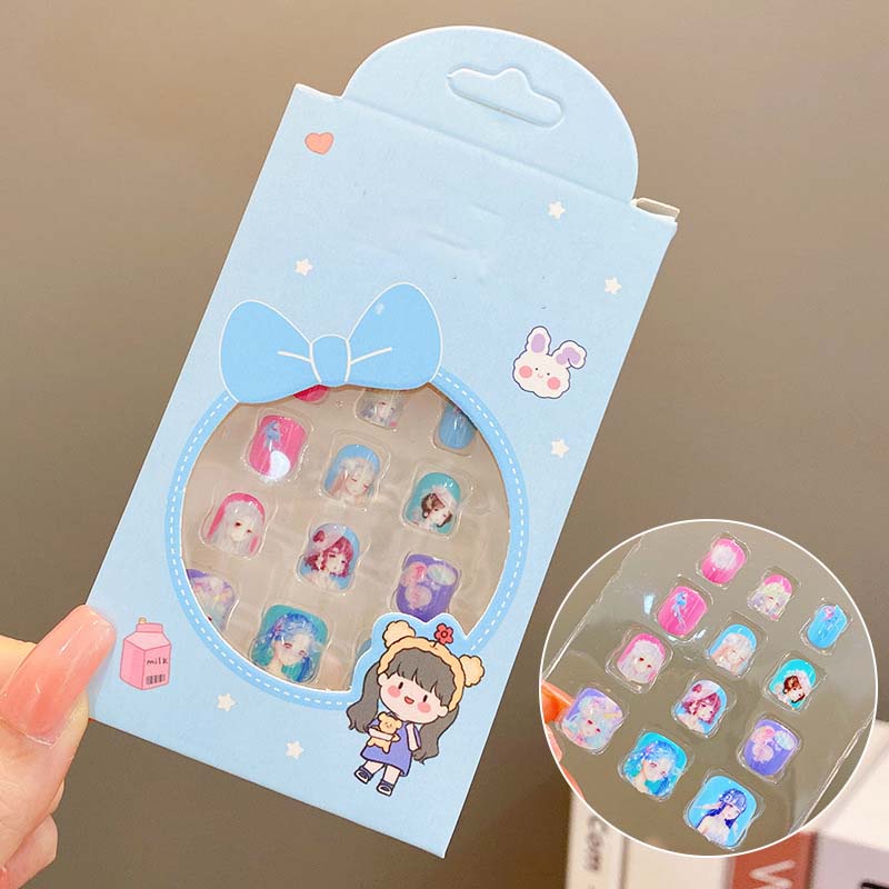 Móng tay giả cho bé gái Miếng dán móng tay thành phẩm có thể dễ dáng tháo rời