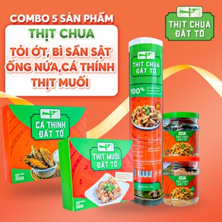 Combo 5 Thịt Chua Tỏi Ớt, Bì Sần Sật, Ống Nứa, Thịt Muối, Cá Thính - Thịt Chua Đất Tổ