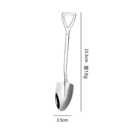 Muỗng Thìa Hình Xẻng Cán Dài Bằng Inox Cao Cấp Nhiều Màu